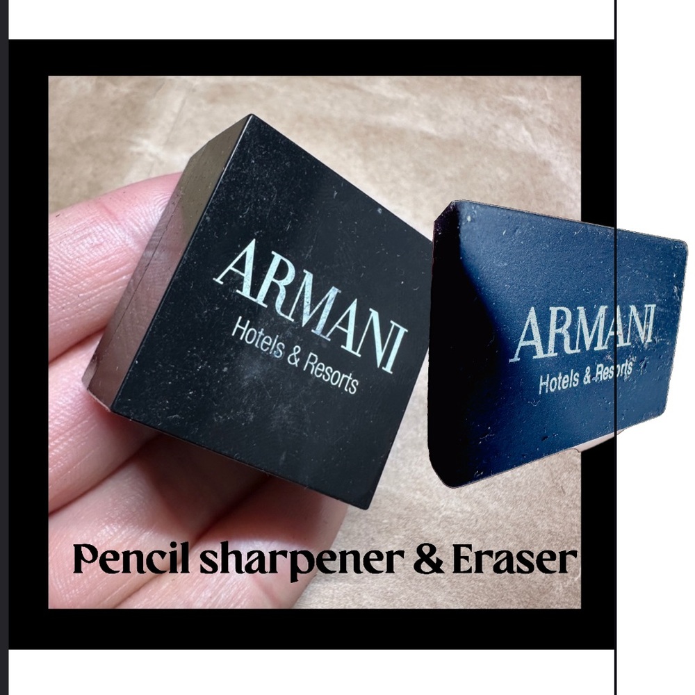 Armani black pencil sharpener & eraser Made in Germany for artists